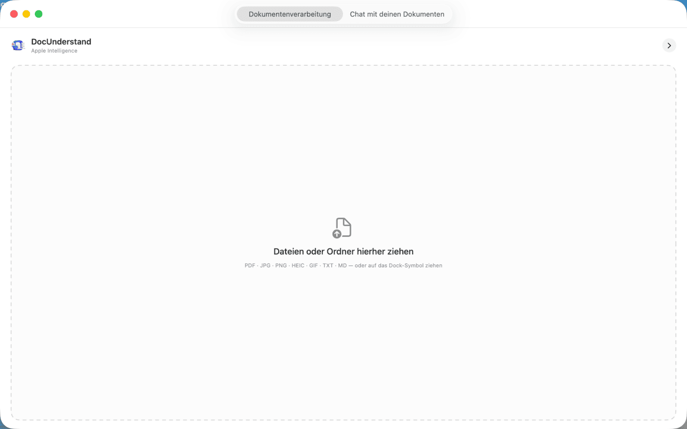 DocUnderstand – Hauptfenster