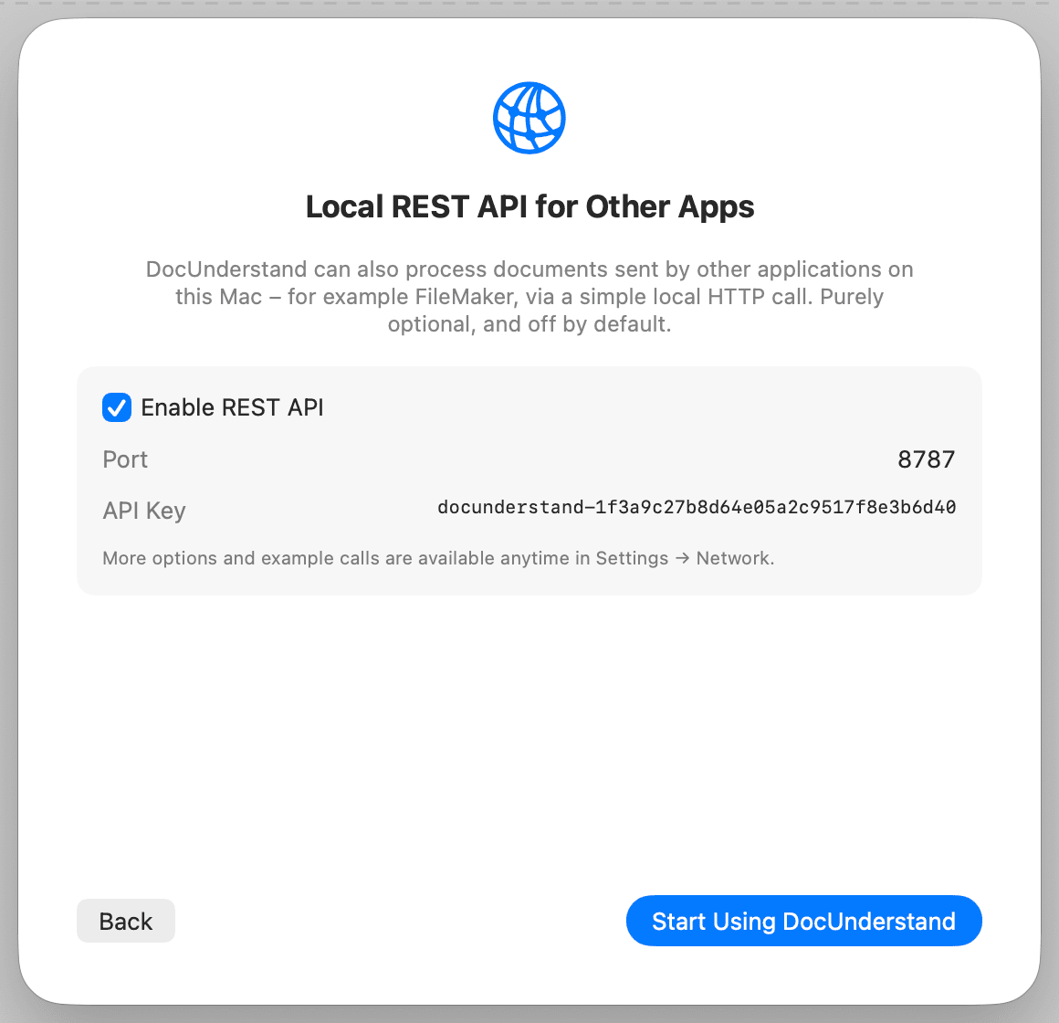First-time setup – REST API