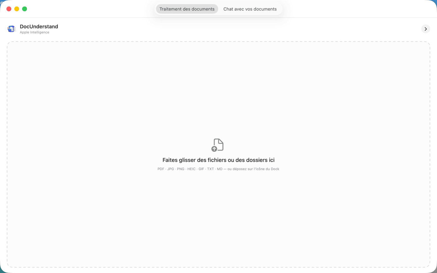 DocUnderstand – Fenêtre principale