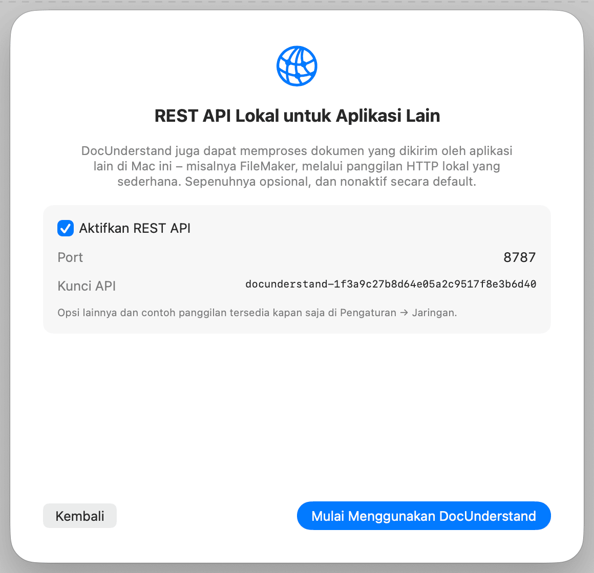 Penyiapan awal – REST API