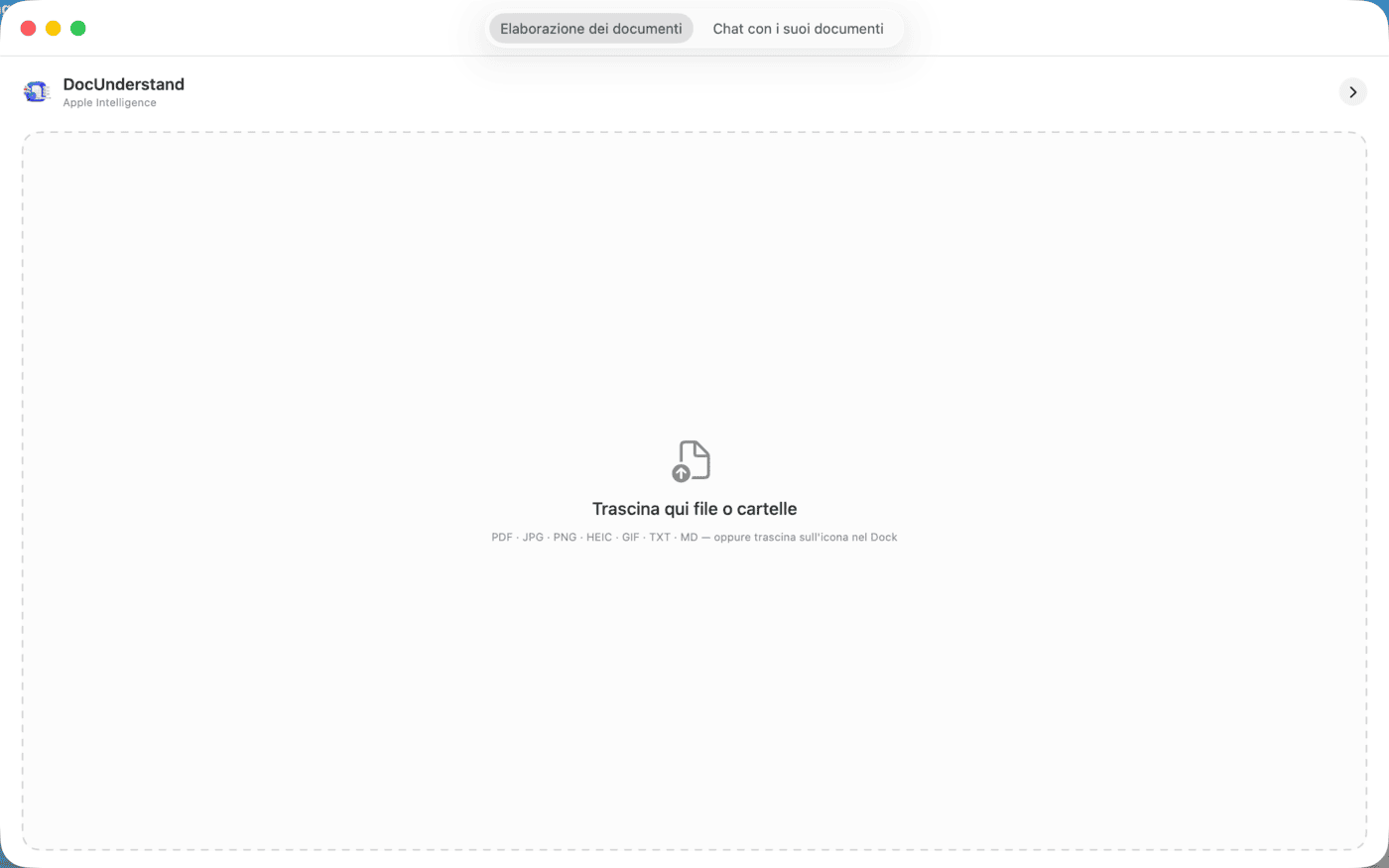 DocUnderstand – finestra principale