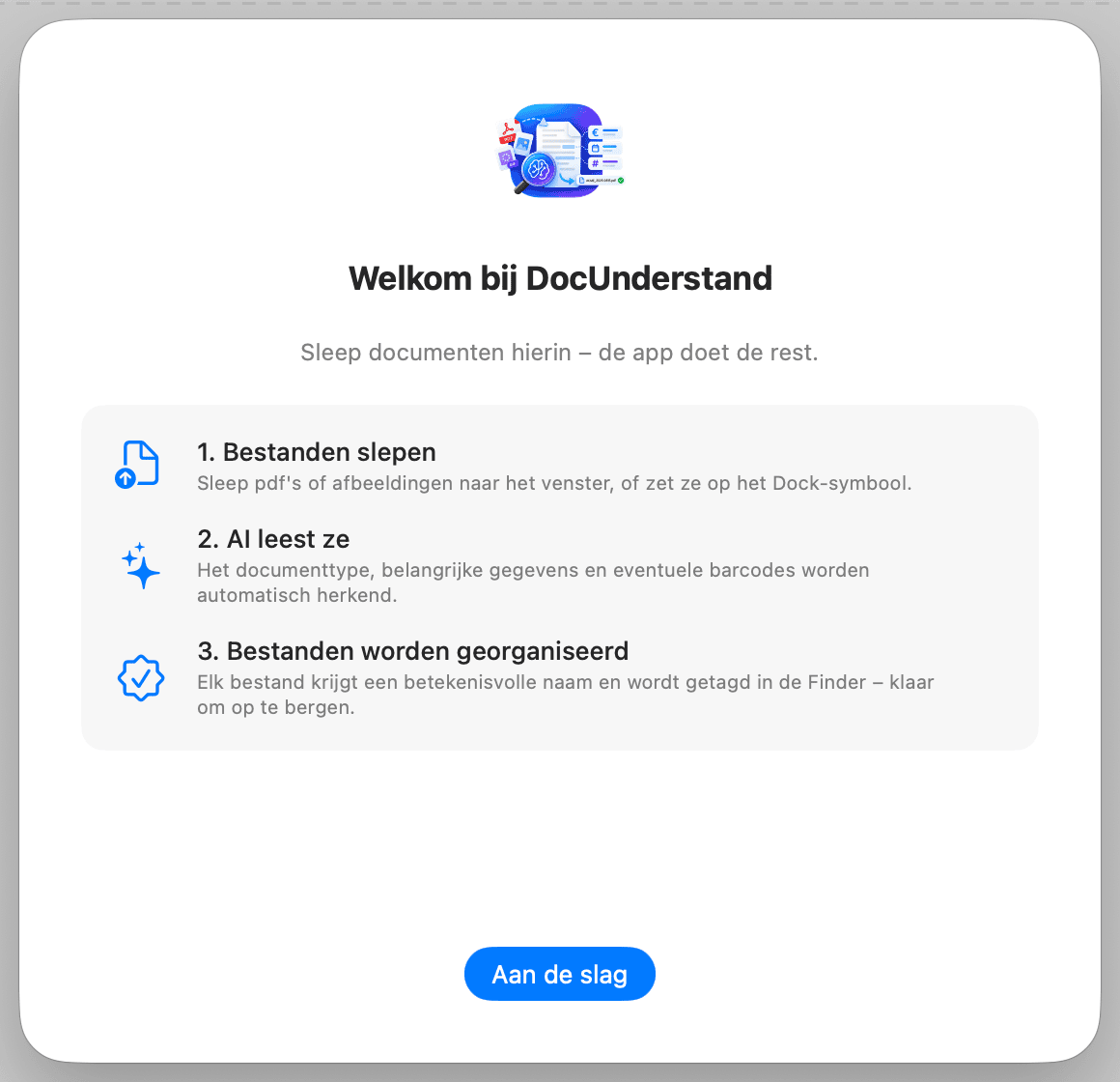 Eerste installatie – Welkom