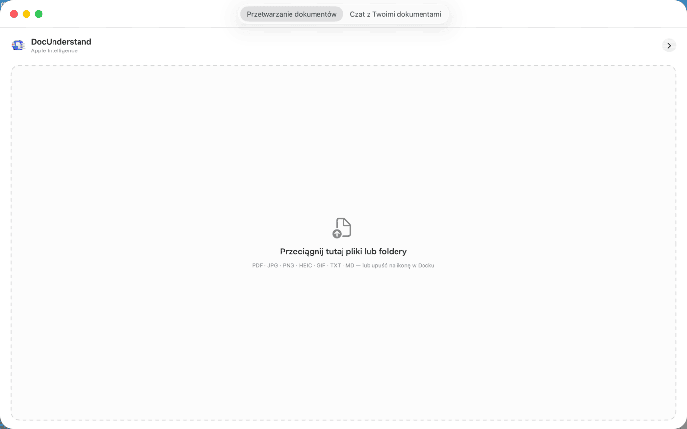 DocUnderstand – okno główne