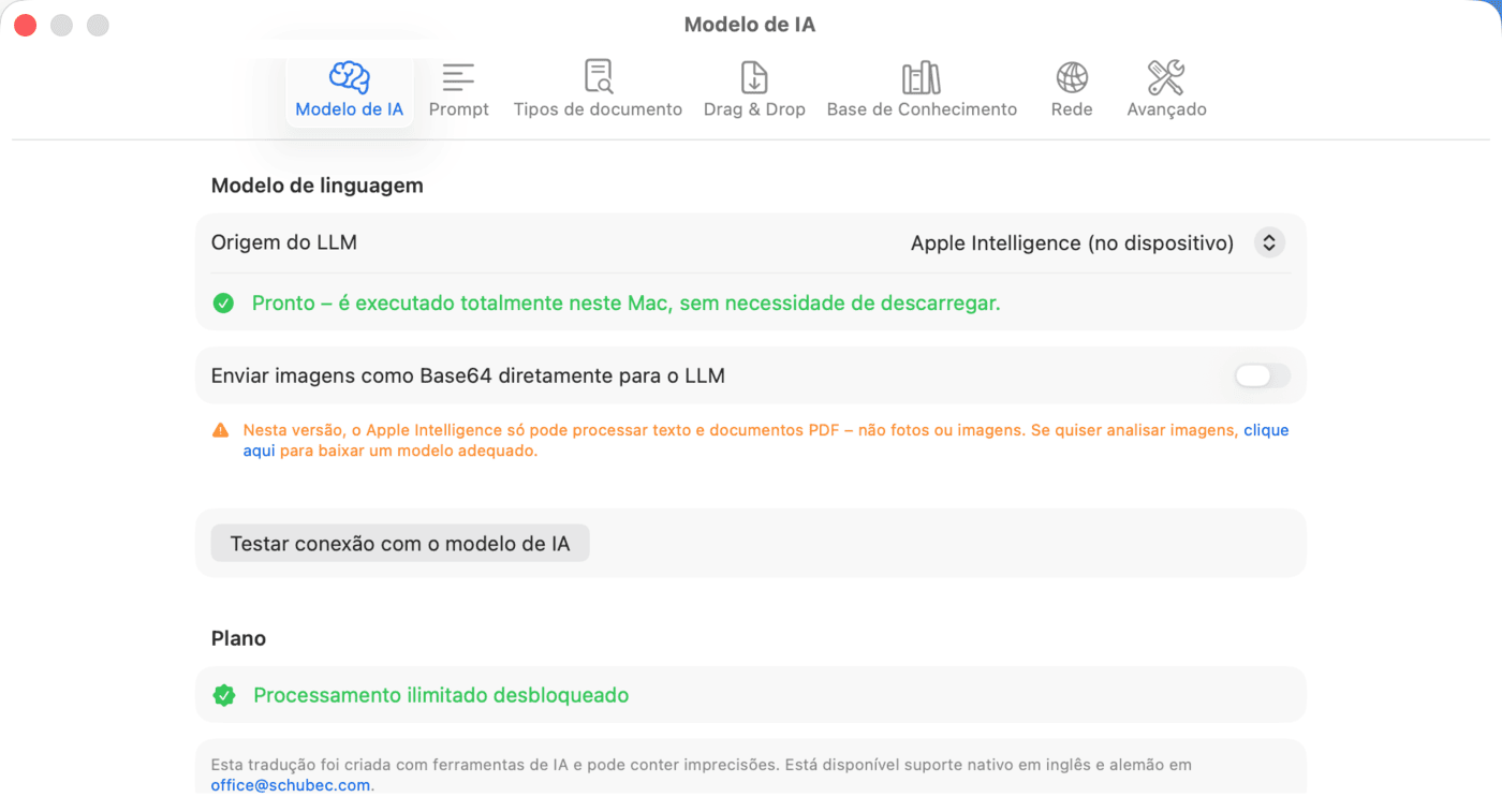 Definições – Modelo de IA – Apple Intelligence