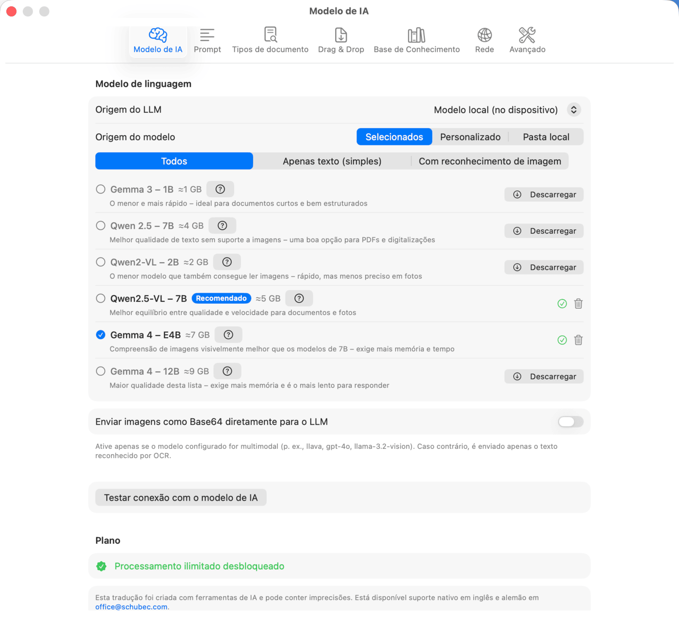 Definições – Modelo de IA – Modelo local