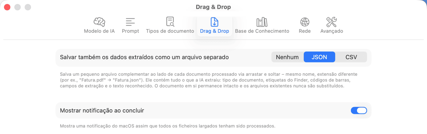 Definições – Drag & Drop