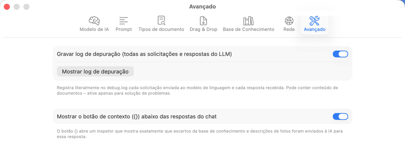 Definições – Avançado