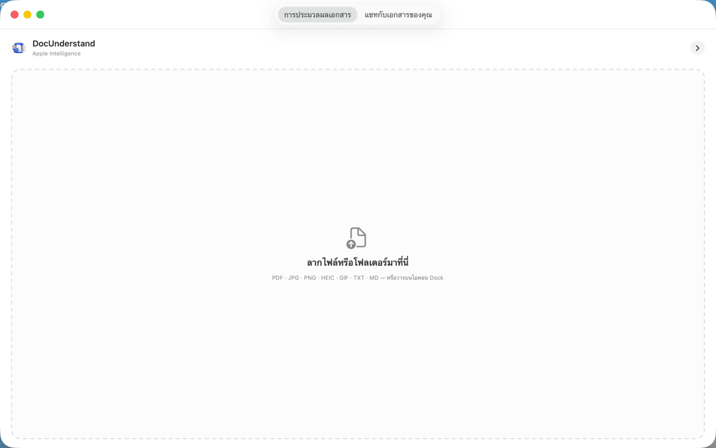DocUnderstand – หน้าต่างหลัก
