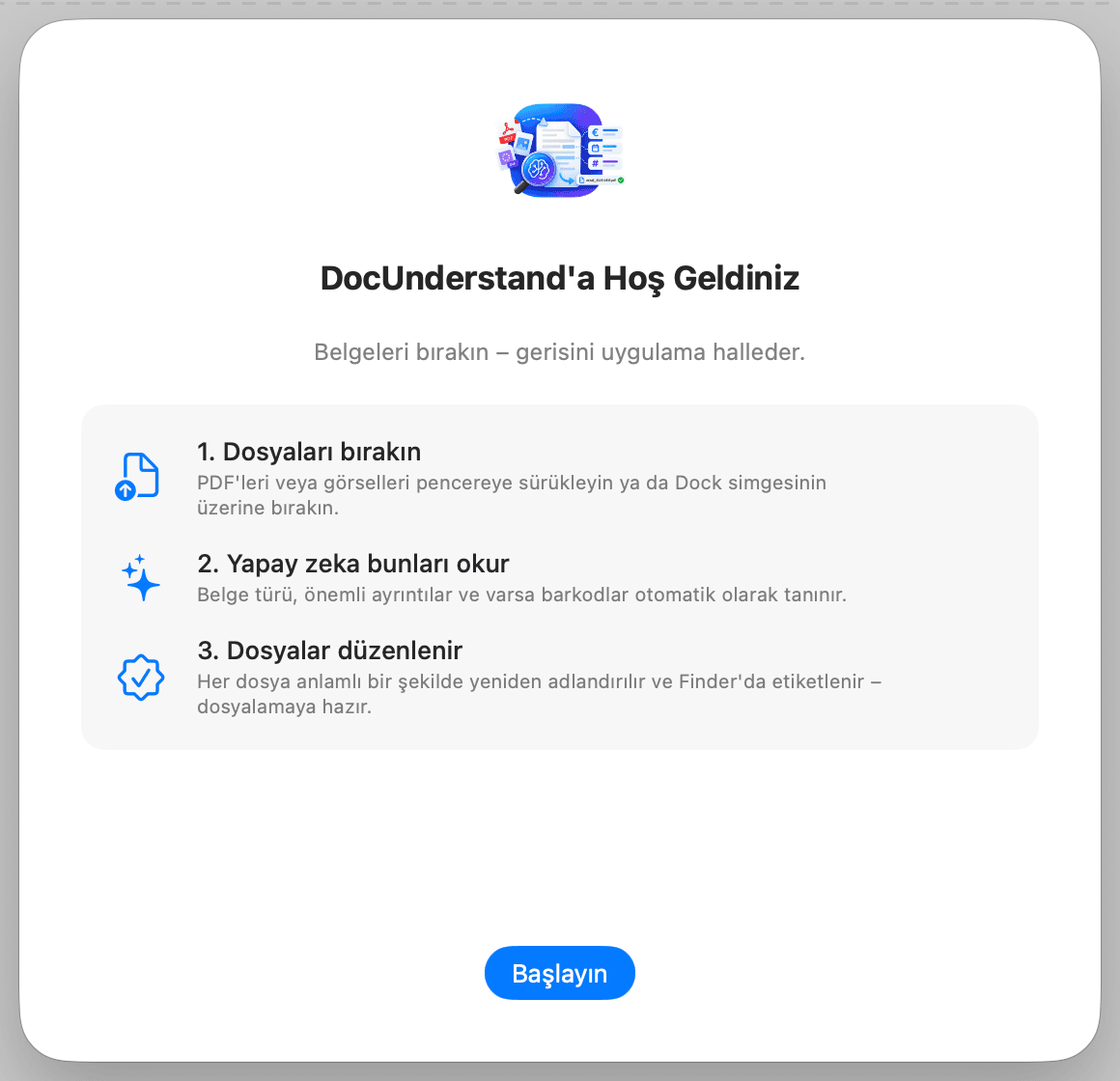 İlk kurulum – Hoş geldiniz