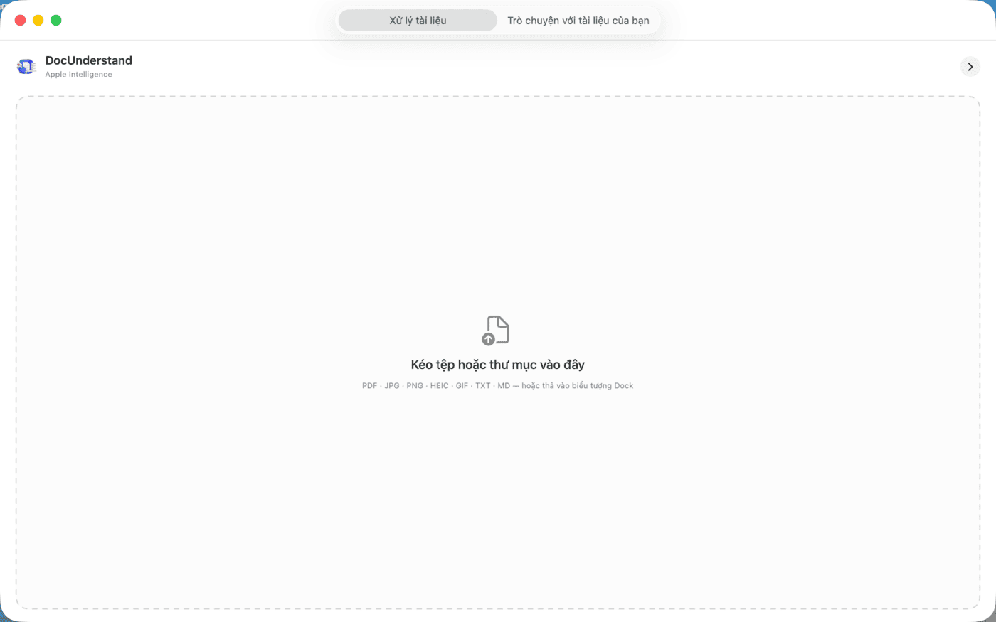 DocUnderstand – Cửa sổ chính