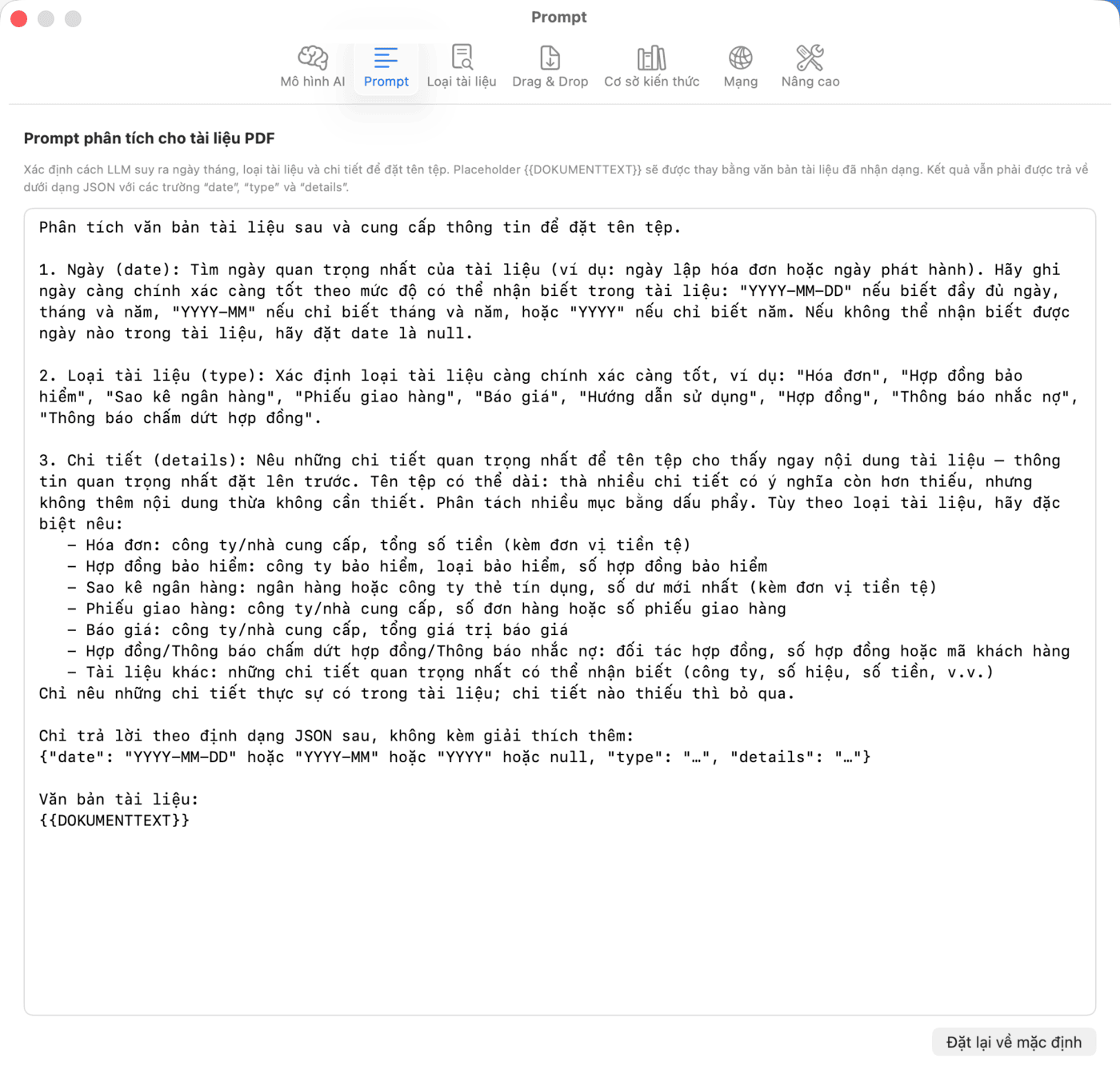 Cài đặt – Prompt