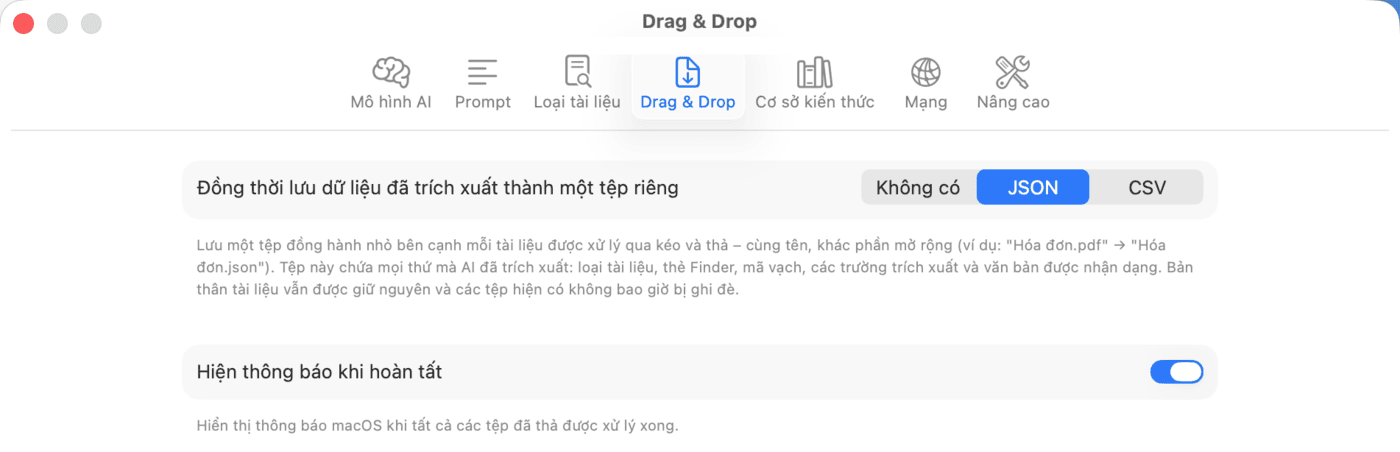 Cài đặt – Drag & Drop